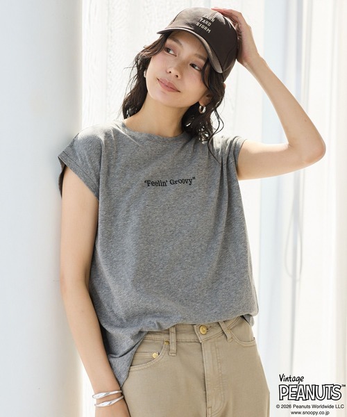 Vintage PEANUTS（ビンテージピーナッツ）の「BARNYARDSTORM / スヌーピー / ノースリプリントT（Tシャツ/カットソー・レディース・ホワイト/グレー・FREE）」の16枚目の写真