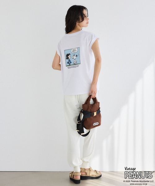 Vintage PEANUTS（ビンテージピーナッツ）の「BARNYARDSTORM / スヌーピー / ノースリプリントT（Tシャツ/カットソー・レディース・ホワイト/グレー・FREE）」の9枚目の写真