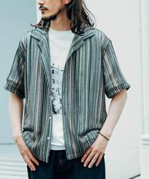 ITEMS URBANRESEARCH | マルチストライプレースオープンカラーショートスリーブシャツ(シャツ/ブラウス)