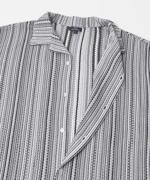 ITEMS URBANRESEARCH(アイテムズ アーバンリサーチ)の「マルチストライプレースオープンカラーショートスリーブシャツ(シャツ/ブラウス・メンズ・ブルー/グリーン/ブラック・MEDIUM/LARGE)」の14枚目の写真