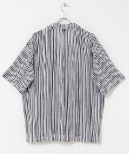 ITEMS URBANRESEARCH(アイテムズ アーバンリサーチ)の「マルチストライプレースオープンカラーショートスリーブシャツ(シャツ/ブラウス・メンズ・ブルー/グリーン/ブラック・MEDIUM/LARGE)」の16枚目の写真