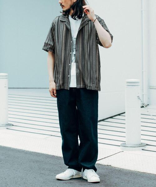 ITEMS URBANRESEARCH(アイテムズ アーバンリサーチ)の「マルチストライプレースオープンカラーショートスリーブシャツ(シャツ/ブラウス・メンズ・ブルー/グリーン/ブラック・MEDIUM/LARGE)」の22枚目の写真