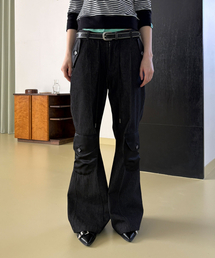 HERETIC（ヘレティック）の「BUTTON FLARED CARGO PANTS / stripe black（その他パンツ）」