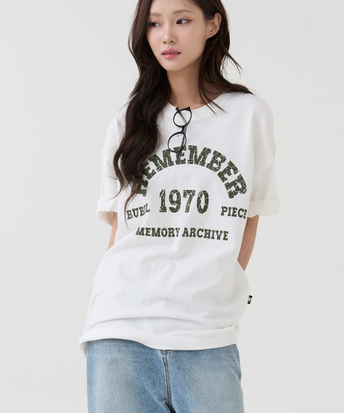 BUBBLPIECE（バブルピース）の「[男女共用] 1970リメンバークラックピグメントTシャツ_ホワイト（Tシャツ/カットソー・レディース・その他・MEDIUM/LARGE）」の3枚目の写真