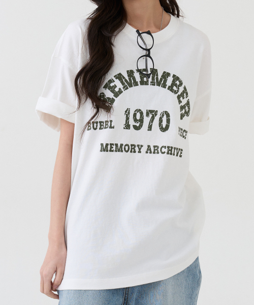 BUBBLPIECE（バブルピース）の「[男女共用] 1970リメンバークラックピグメントTシャツ_ホワイト（Tシャツ/カットソー・レディース・その他・MEDIUM/LARGE）」の4枚目の写真