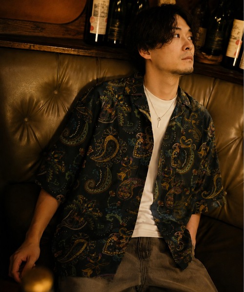 ZIP FIVE(ジップファイブ)の「レーヨン 総柄半袖オープンカラーシャツ(シャツ/ブラウス・メンズ・ブラック系その他4/レオパード/ブラック系その他2/ブラック系その他/ブラック系その他3/ネイビー系/ゼブラ・MEDIUM/LARGE)」の1枚目の写真