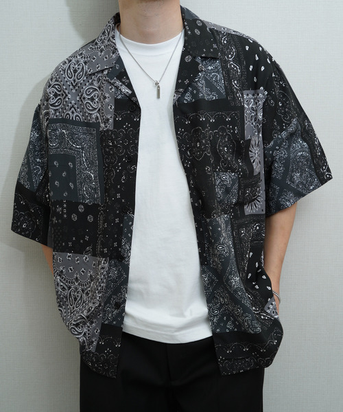 ZIP FIVE(ジップファイブ)の「レーヨン 総柄半袖オープンカラーシャツ(シャツ/ブラウス・メンズ・ブラック系その他4/レオパード/ブラック系その他2/ブラック系その他/ブラック系その他3/ネイビー系/ゼブラ・MEDIUM/LARGE)」の11枚目の写真