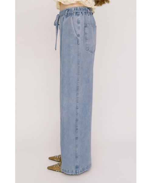 SLY(スライ)の「DENIM RIBBON RELAX PT デニムリボンリラックスパンツ 春服 夏服(スラックス・レディース・ライトブルー/ブルー・2/1)」の10枚目の写真