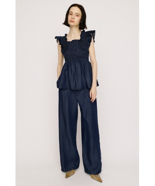 SLY(スライ)の「DENIM RIBBON RELAX PT デニムリボンリラックスパンツ 春服 夏服(スラックス・レディース・ライトブルー/ブルー・2/1)」の15枚目の写真