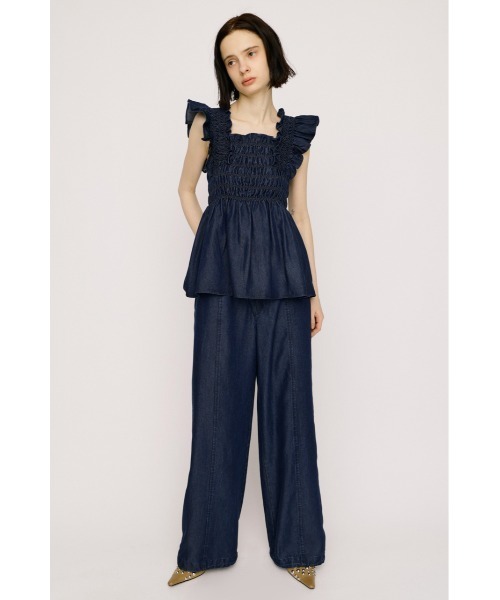 SLY(スライ)の「DENIM RIBBON RELAX PT デニムリボンリラックスパンツ 春服 夏服(スラックス・レディース・ライトブルー/ブルー・2/1)」の16枚目の写真