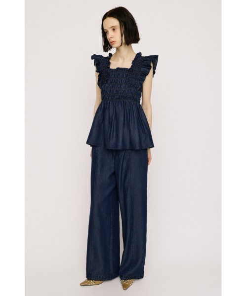 SLY(スライ)の「DENIM RIBBON RELAX PT デニムリボンリラックスパンツ 春服 夏服(スラックス・レディース・ライトブルー/ブルー・2/1)」の18枚目の写真