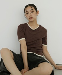 レイヤード風シアーTシャツ