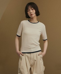 レイヤード風シアーTシャツ