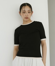 レイヤード風シアーTシャツ