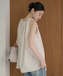 LAULEN | satin ribbon gather blouse /サテンリボン ギャザーブラウス(シャツ/ブラウス)