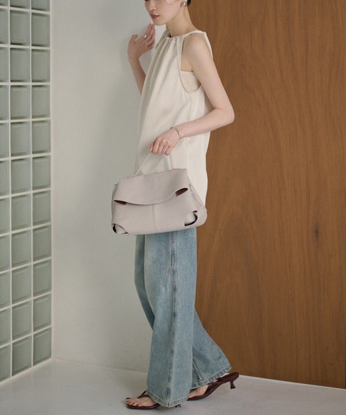 LAULEN(ローレン)の「satin ribbon gather blouse /サテンリボン ギャザーブラウス(シャツ/ブラウス・レディース・アイボリー/ブラック・FREE)」の14枚目の写真