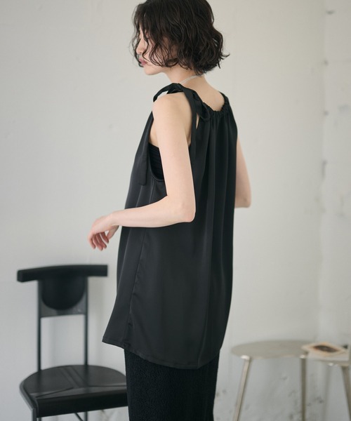 LAULEN(ローレン)の「satin ribbon gather blouse /サテンリボン ギャザーブラウス(シャツ/ブラウス・レディース・アイボリー/ブラック・FREE)」の22枚目の写真