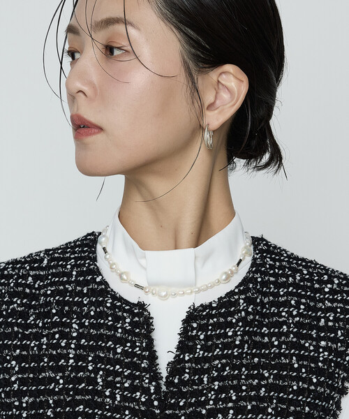 K.T KIYOKO TAKASE(キヨコタカセ)の「ファンシーツイード キーネックカラージレ(ベスト・レディース・ピンク系その他・9号)」の11枚目の写真