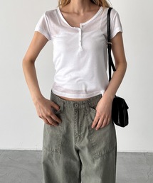 CANAL JEAN | El mar　テンセルヘンリーTシャツ(Tシャツ/カットソー)