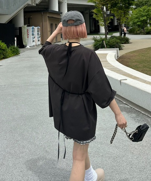 Alley Tokyo(アリートーキョー)の「なんちゃってブラレイヤードBIG T(Tシャツ/カットソー・レディース・オフホワイト/スミクロ・FREE)」の6枚目の写真