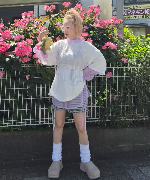 Alley Tokyo(アリートーキョー)の「なんちゃってブラレイヤードBIG T(Tシャツ/カットソー・レディース・オフホワイト/スミクロ・FREE)」の18枚目の写真