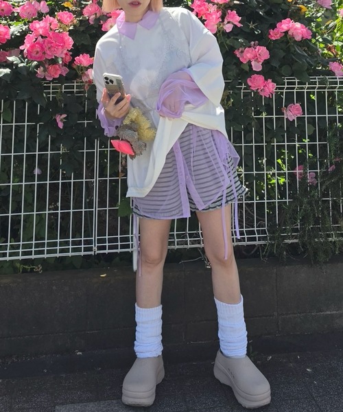 Alley Tokyo(アリートーキョー)の「なんちゃってブラレイヤードBIG T(Tシャツ/カットソー・レディース・オフホワイト/スミクロ・FREE)」の16枚目の写真