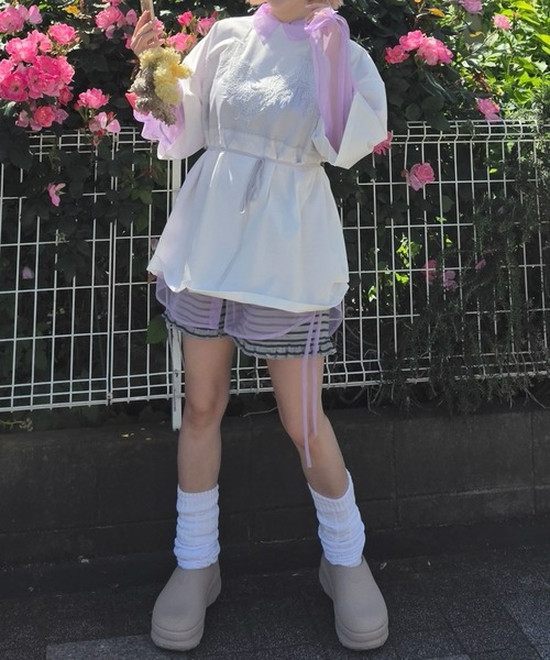 Alley Tokyo(アリートーキョー)の「なんちゃってブラレイヤードBIG T(Tシャツ/カットソー・レディース・オフホワイト/スミクロ・FREE)」の14枚目の写真