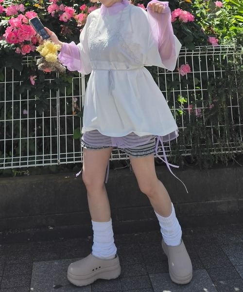 Alley Tokyo(アリートーキョー)の「なんちゃってブラレイヤードBIG T(Tシャツ/カットソー・レディース・オフホワイト/スミクロ・FREE)」の17枚目の写真