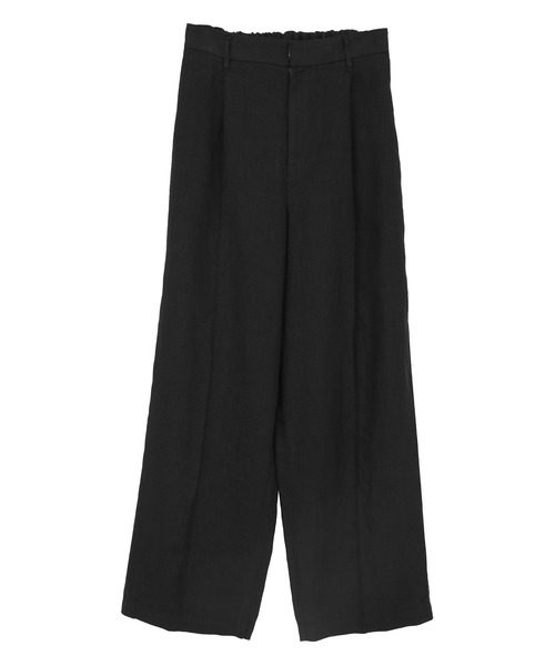 martinique(マルティニーク)の「リネン製品染めワイドパンツ(その他パンツ・レディース・キャメル/ブラック・2/1)」の1枚目の写真