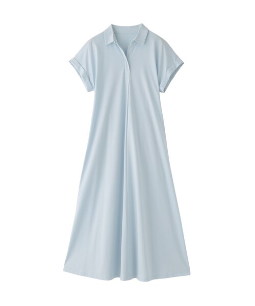 MACKINTOSH PHILOSOPHY（ﾏｯｷﾝﾄｯｼｭ ﾌｨﾛｿﾌｨｰ）の「【WEB&一部店舗限定】スキッパージャージーワンピース（ワンピース・レディース・ブルー/チャコールグレー/ブラック・38）」の3枚目の写真