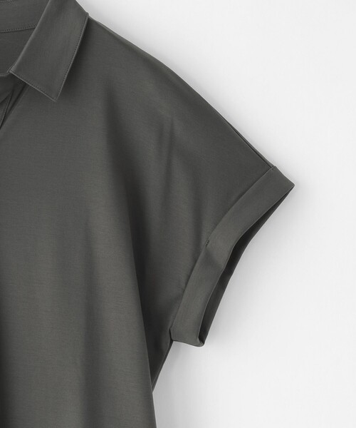 MACKINTOSH PHILOSOPHY（ﾏｯｷﾝﾄｯｼｭ ﾌｨﾛｿﾌｨｰ）の「【WEB&一部店舗限定】スキッパージャージーワンピース（ワンピース・レディース・ブルー/チャコールグレー/ブラック・38）」の6枚目の写真