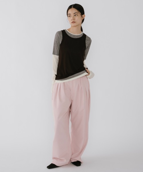 duei(デュイ)の「レイヤードロングスリーブトップス / セットアイテム(Tシャツ/カットソー・レディース・ブラウン/ブルー・FREE)」の8枚目の写真