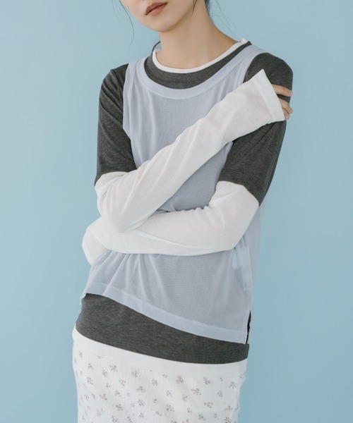 duei(デュイ)の「レイヤードロングスリーブトップス / セットアイテム(Tシャツ/カットソー・レディース・ブラウン/ブルー・FREE)」の15枚目の写真