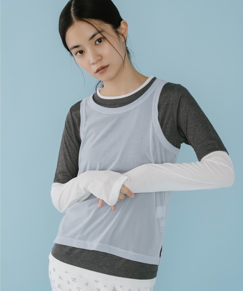 duei(デュイ)の「レイヤードロングスリーブトップス / セットアイテム(Tシャツ/カットソー・レディース・ブラウン/ブルー・FREE)」の13枚目の写真