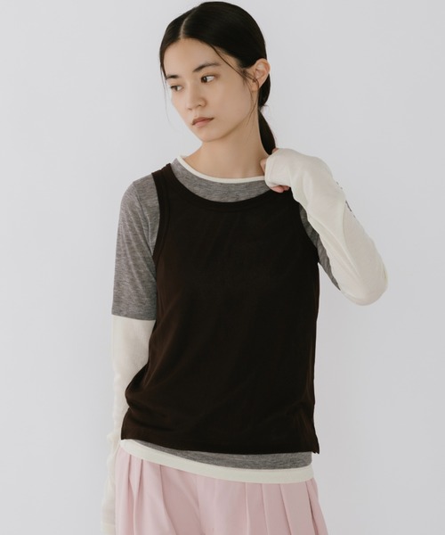 duei(デュイ)の「レイヤードロングスリーブトップス / セットアイテム(Tシャツ/カットソー・レディース・ブラウン/ブルー・FREE)」の21枚目の写真