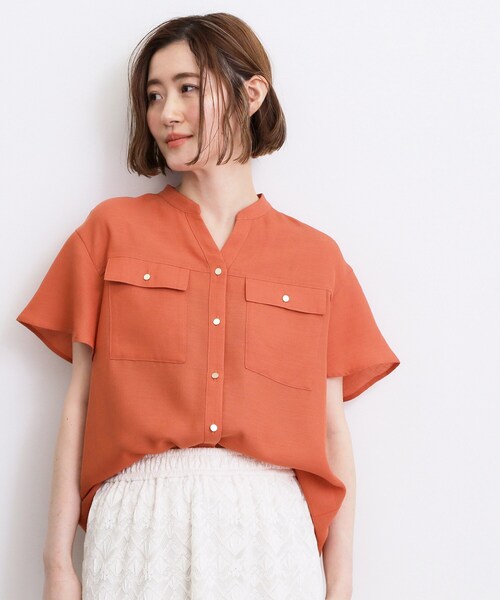 grove(グローブ)の「【洗濯機OK・ひんやり/SETUP可】シワになりにくい、フレアスリーブブラウス(シャツ/ブラウス・レディース・アイボリー/ブラウン系その他/ブラック・04/05/02/03/01)」の18枚目の写真