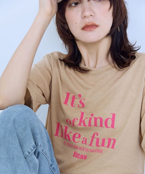 ANY(エニィ)の「シアーネップロゴTシャツ(Tシャツ/カットソー・レディース・ブラック系/ベージュ系/グリーン系・X-LARGE)」の6枚目の写真