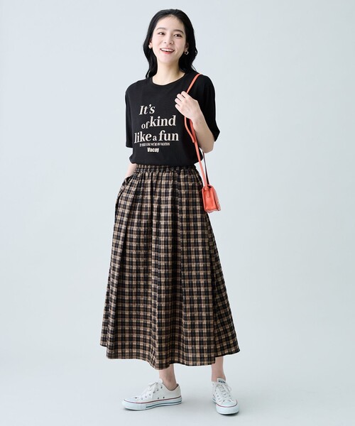ANY(エニィ)の「シアーネップロゴTシャツ(Tシャツ/カットソー・レディース・ブラック系/ベージュ系/グリーン系・X-LARGE)」の11枚目の写真