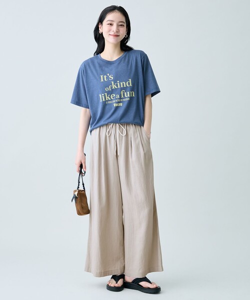 ANY(エニィ)の「シアーネップロゴTシャツ(Tシャツ/カットソー・レディース・ブラック系/ベージュ系/グリーン系・X-LARGE)」の17枚目の写真