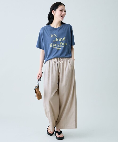 ANY(エニィ)の「シアーネップロゴTシャツ(Tシャツ/カットソー・レディース・ブラック系/ベージュ系/グリーン系・X-LARGE)」の18枚目の写真