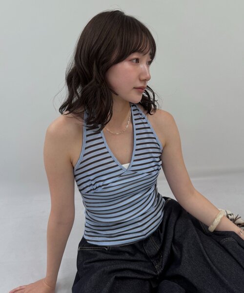mline（エムライン）の「【今季マスト】[mline]ホルターネックタンク（キャミソール・レディース・オフホワイト/グレー/ブルー/イエロー/チャコールグレー・FREE）」の16枚目の写真