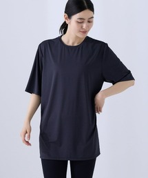 [ヨガ・ピラティス]無地メッシュTシャツ