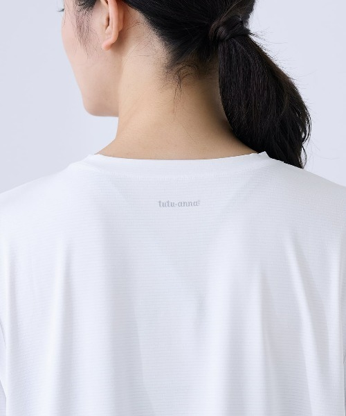tutuanna（チュチュアンナ）の「[ヨガ・ピラティス]無地メッシュTシャツ（Tシャツ/カットソー・レディース・ネイビー/オフホワイト・L/M）」の12枚目の写真