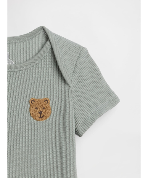 GAP（ギャップ）の「はじめてのお気に入り ワッフル ボディスーツ (ベビー)（ロンパース・キッズ・ブルー/グリーン・50cm/70cm/60cm/90cm/80ｃｍ）」の5枚目の写真