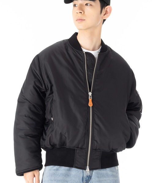 NEW ERA(ニューエラ)の「ニューエラ ボンバージャケット ナイロン MA-1(MA-1・メンズ・オリーブ/ブラック・XL/S)」の1枚目の写真