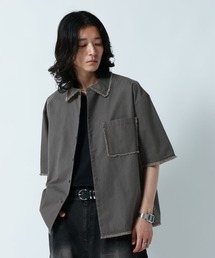 RAGEBLUE | CUT OFF DESIGN SHORT SHIRTS/裾ダメージ加工ショート丈シャツ(シャツ/ブラウス)
