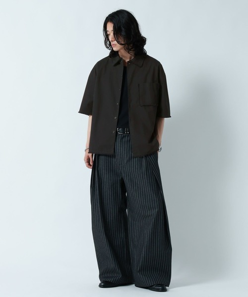 RAGEBLUE（レイジブルー）の「CUT OFF DESIGN SHORT SHIRTS/裾ダメージ加工ショート丈シャツ（シャツ/ブラウス・メンズ・グレー/ブラック・MEDIUM/LARGE）」の19枚目の写真
