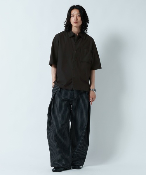 RAGEBLUE（レイジブルー）の「CUT OFF DESIGN SHORT SHIRTS/裾ダメージ加工ショート丈シャツ（シャツ/ブラウス・メンズ・グレー/ブラック・MEDIUM/LARGE）」の18枚目の写真