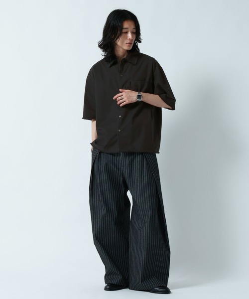 RAGEBLUE（レイジブルー）の「CUT OFF DESIGN SHORT SHIRTS/裾ダメージ加工ショート丈シャツ（シャツ/ブラウス・メンズ・グレー/ブラック・MEDIUM/LARGE）」の17枚目の写真