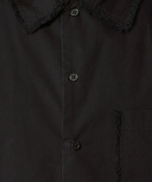 RAGEBLUE（レイジブルー）の「CUT OFF DESIGN SHORT SHIRTS/裾ダメージ加工ショート丈シャツ（シャツ/ブラウス・メンズ・グレー/ブラック・MEDIUM/LARGE）」の10枚目の写真